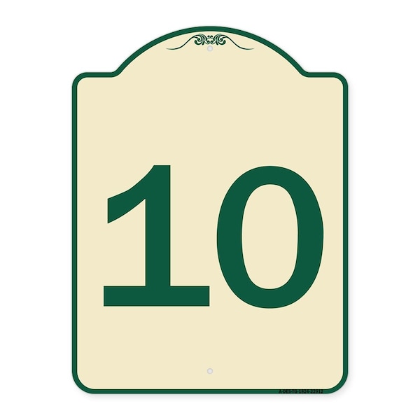 Signmission Sign with Number 10 Heavy-Gauge Aluminum Architectural Sign, 24" x 18", TG-1824-22912 A-DES-TG-1824-22912 - main